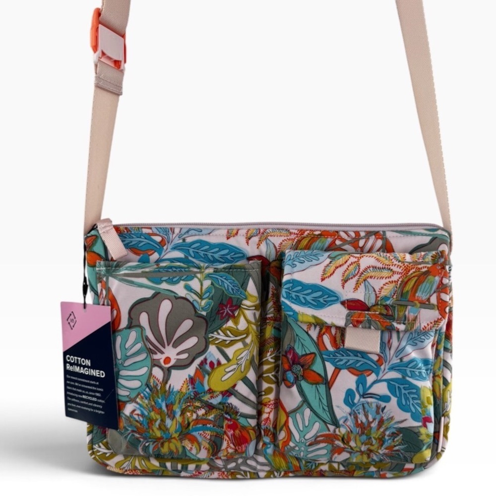 NWT Vera Bradley Utility Small Crossbody Rain Forest Canopy Floral Bag